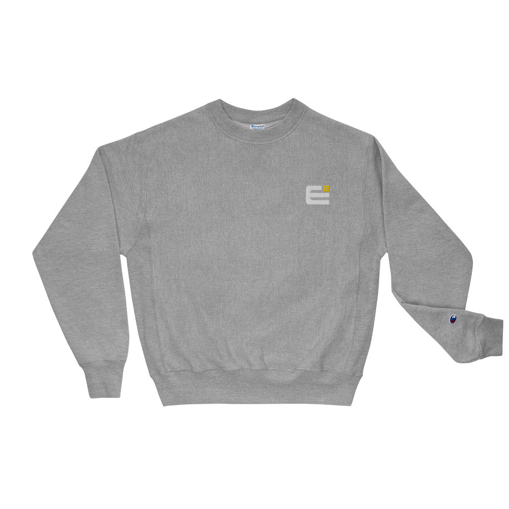 Exponent x Champion Reverse Weave Embroidered White Logo Crewneck Sweatshirt