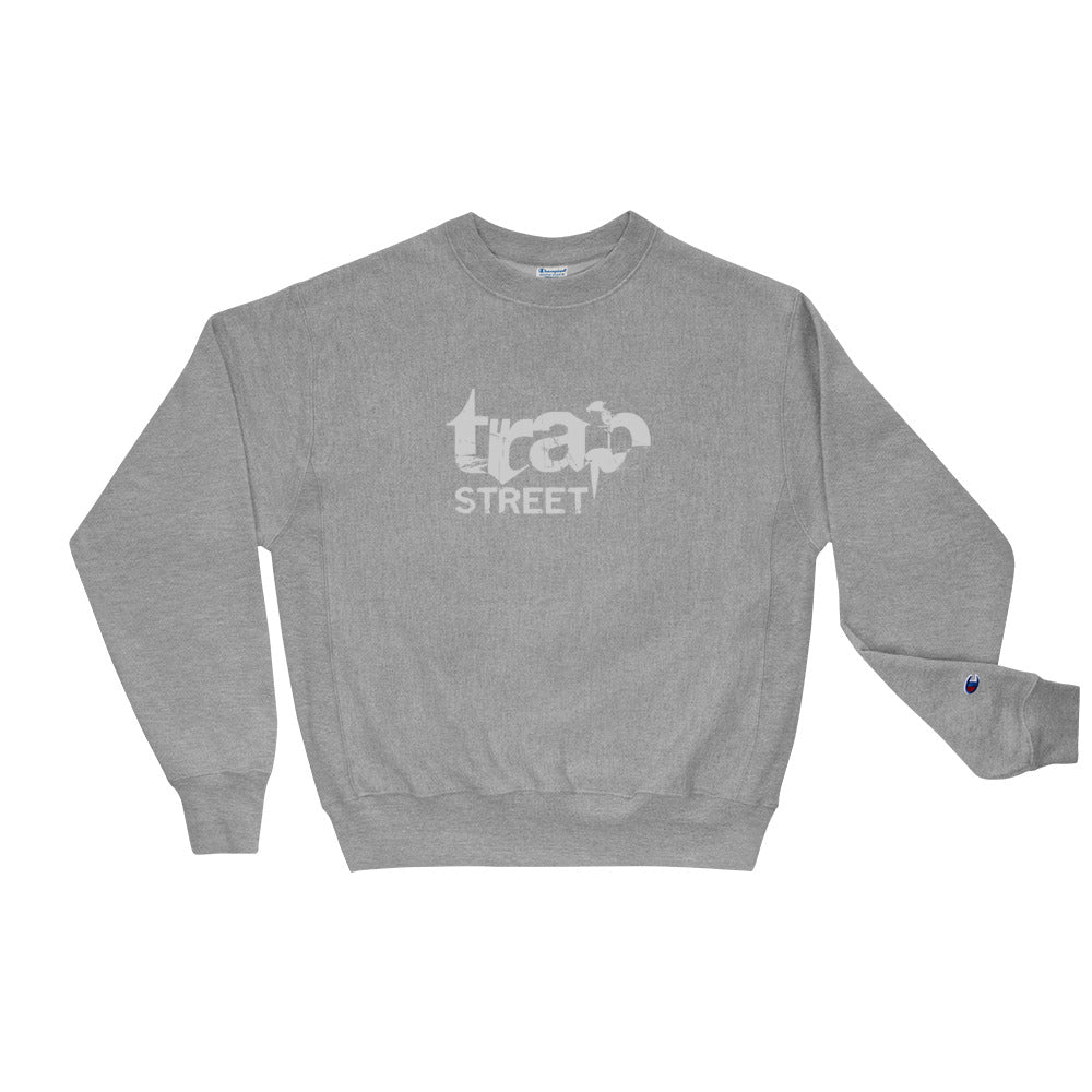 Trap Street x Champion Reverse Weave Printed White Logo Crewneck Sweatshirt