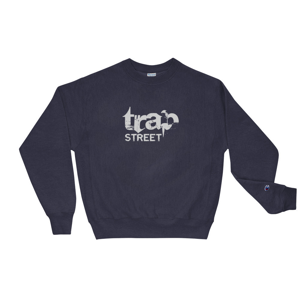 Trap Street x Champion Reverse Weave Printed White Logo Crewneck Sweatshirt